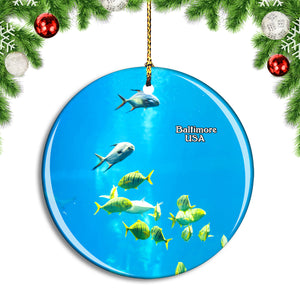 USA America Aquarium Baltimore Christmas Ornament