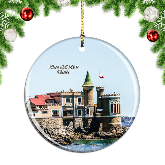 Chile Wulff Castle Vina del Mar Christmas Ornament