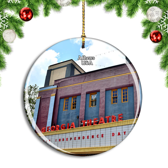 USA America Athens Georgia Theatre Christmas Ornament