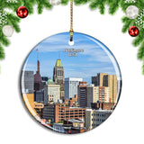 USA America Baltimore Skyline Christmas Ornament