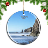 USA America Beach Coastline Washington Christmas Ornament