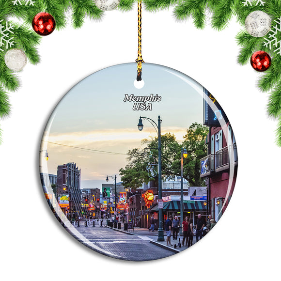 USA America Beale Street Memphis Christmas Ornament