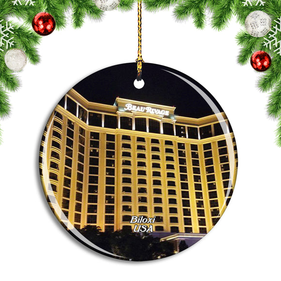 USA America Biloxi Beau Rivage Casino Christmas Ornament