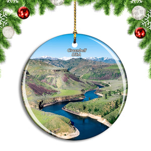 USA America Boise River Greenbelt Christmas Ornament