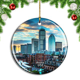 USA America Boston Massachusetts Christmas Ornament