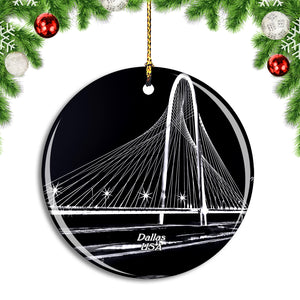 USA America Bridge Dallas Christmas Ornament