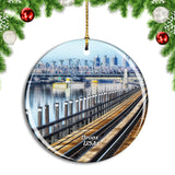 USA America Bronx Railroad Christmas Ornament