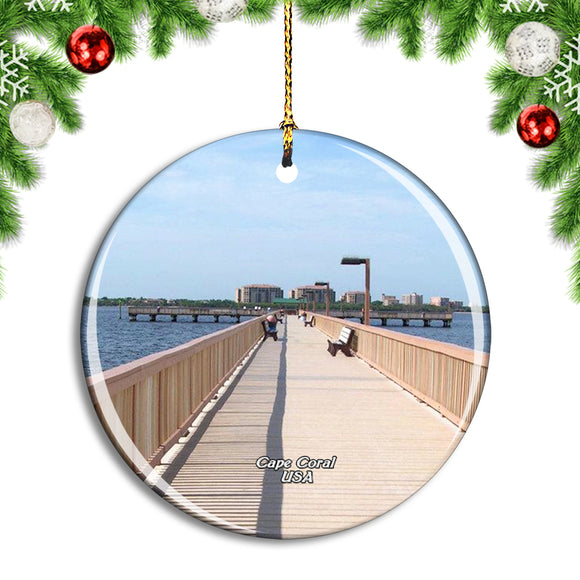 USA America Cape Coral Christmas Ornament