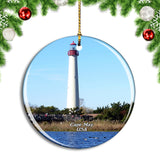 USA America Cape May Lighthouse Beach Christmas Ornament