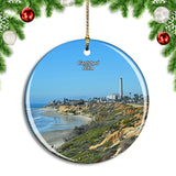 USA America Carlsbad State Beach Christmas Ornament