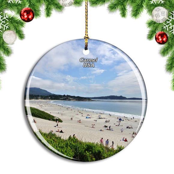 USA America Carmel River State Beach Christmas Ornament