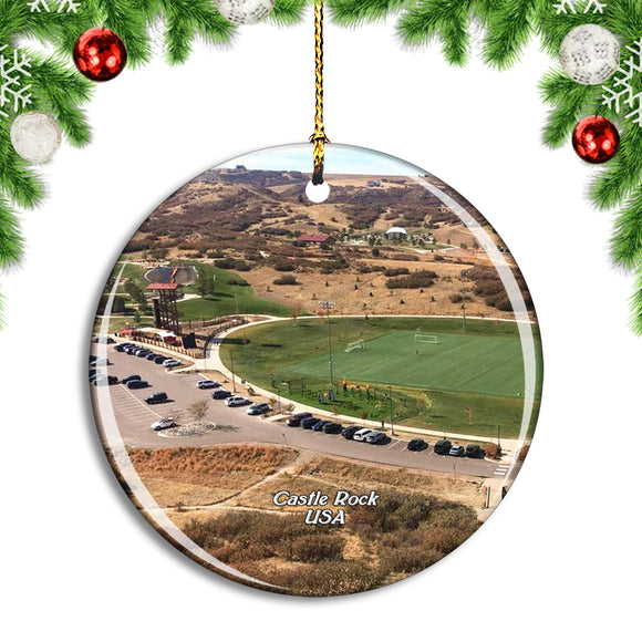 USA America Castle Rock Colorado Christmas Ornament