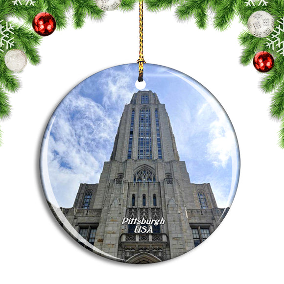 USA America Cathedral of Learning Pittsburgh Christmas Ornament