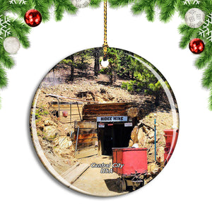 USA America Central City Hidee Gold Mine Colorado Christmas Ornament