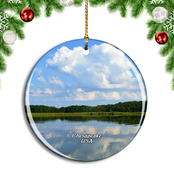 USA America Chesapeake Lake Park Christmas Ornament