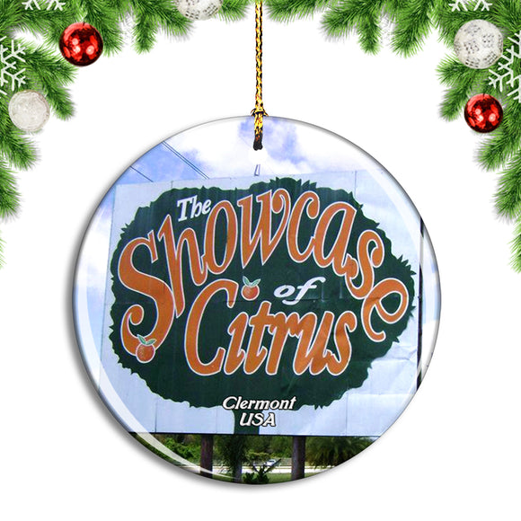 USA America Clermont Showcase of Citrus Christmas Ornament