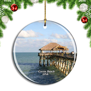 USA America Cocoa Beach Christmas Ornament