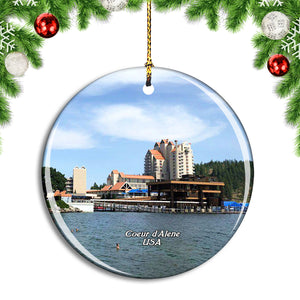 USA America Coeur d'Alene Lake Christmas Ornament