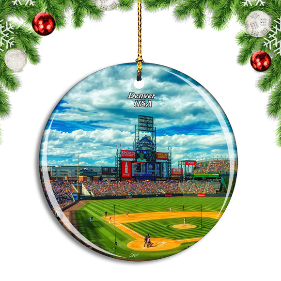 USA America Coors Field Denver Christmas Ornament