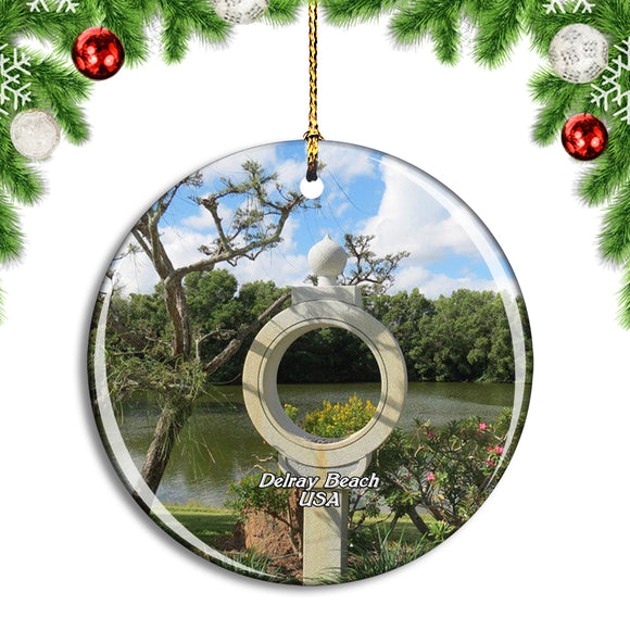 USA America Delray Beach Garden Christmas Ornament