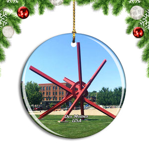 USA America Des Moines Pappajohn Sculpture Park Christmas Ornament