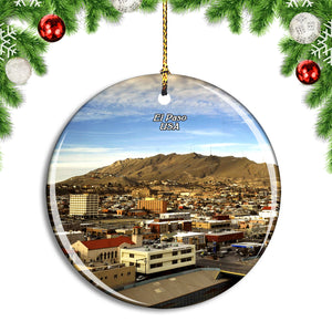 USA America El Paso Texas Christmas Ornament