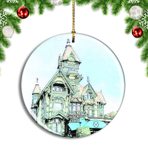 USA America Eureka Carson Mansion California Christmas Ornament