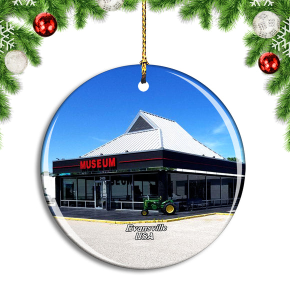 USA America Evansville Dream Car Museum Christmas Ornament