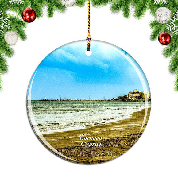 Golden Beach Larnaca Cyprus Christmas Ornament