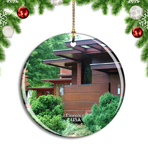 USA America Florence Frank Lloyd Wright's Rosenbaum House Alabama Christmas Ornament