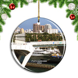 USA America Fort Lauderdale Bridge Christmas Ornament