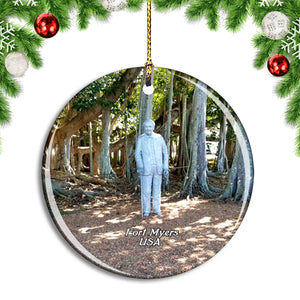 USA America Fort Myers Statue Christmas Ornament