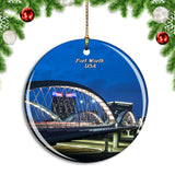 USA America Fort Worth Bridge Christmas Ornament