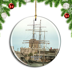 USA America Galveston Port Christmas Ornament