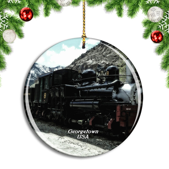 USA America Georgetown Loop Railroad Christmas Ornament