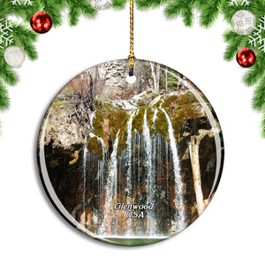 USA America Glenwood Springs Hanging Lake Waterfall Colorado Christmas Ornament