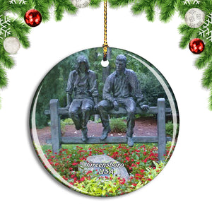 USA America Greensboro Garden Christmas Ornament