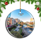 USA America Greenville River Bridge Christmas Ornament