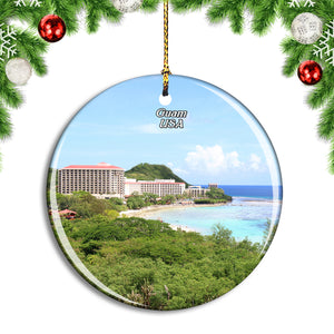 USA America Guam Beach Christmas Ornament