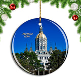 USA America Hartford Connecticut State Capitol Christmas Ornament