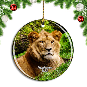 USA America Henderson Lion Habitat Ranch Christmas Ornament