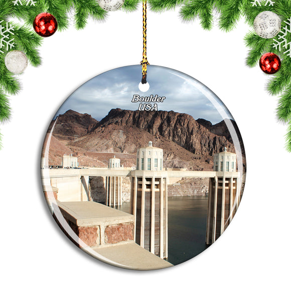 USA America Hoover Dam Boulder Christmas Ornament