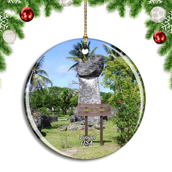 USA America House of Taga Tinian Christmas Ornament