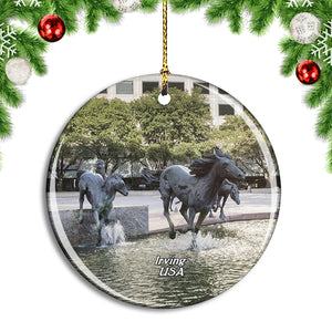 USA America Irving Mustangs of Las Colinas Christmas Ornament