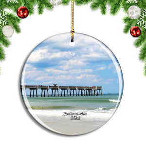 USA America Jacksonville Florida Christmas Ornament