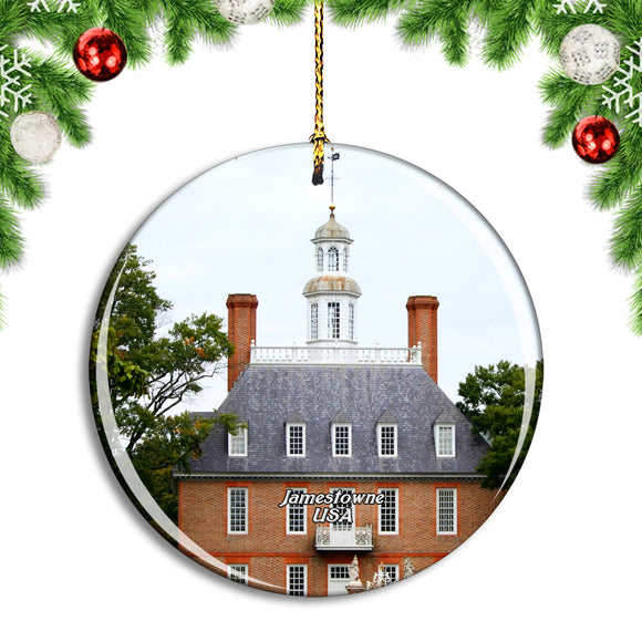 USA America Jamestowne Governor's Palace Christmas Ornament