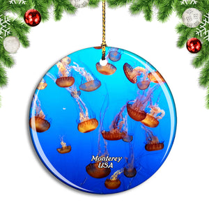 USA America Jellyfish Aquarium Monterey Christmas Ornament