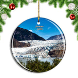 USA America Juneau Mendenhall Glacier Alaska Christmas Ornament