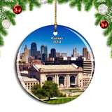 USA America Kansas Cityline Christmas Ornament