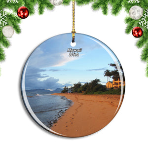 USA America Kapaa Beach Hawaii Christmas Ornament